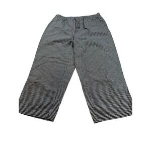 Dressbarn Women's Medium Gingham Check Cropped Pants Elastic Waist Casual‎